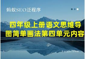 四年级上册语文思维导图简单画法第四单元内容