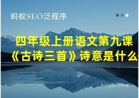 四年级上册语文第九课《古诗三首》诗意是什么