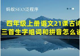 四年级上册语文21课古诗三首生字组词和拼音怎么读