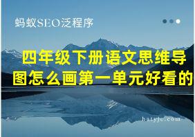 四年级下册语文思维导图怎么画第一单元好看的