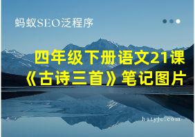 四年级下册语文21课《古诗三首》笔记图片