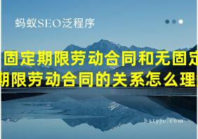 固定期限劳动合同和无固定期限劳动合同的关系怎么理解