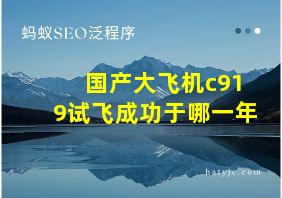 国产大飞机c919试飞成功于哪一年