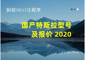 国产特斯拉型号及报价 2020