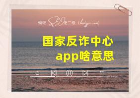 国家反诈中心app啥意思