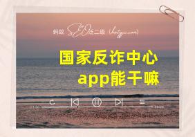 国家反诈中心app能干嘛