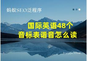 国际英语48个音标表谐音怎么读