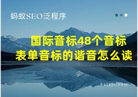 国际音标48个音标表单音标的谐音怎么读