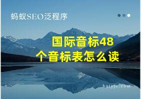 国际音标48个音标表怎么读