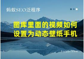 图库里面的视频如何设置为动态壁纸手机