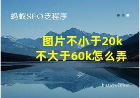 图片不小于20k不大于60k怎么弄