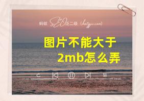 图片不能大于2mb怎么弄