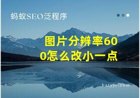 图片分辨率600怎么改小一点