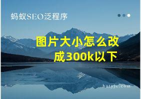 图片大小怎么改成300k以下