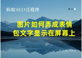 图片如何弄成表情包文字显示在屏幕上