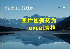 图片如何转为excel表格