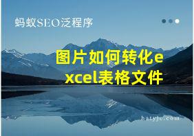 图片如何转化excel表格文件