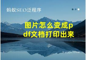 图片怎么变成pdf文档打印出来