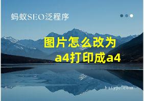 图片怎么改为a4打印成a4