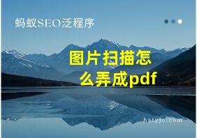 图片扫描怎么弄成pdf