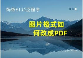 图片格式如何改成PDF