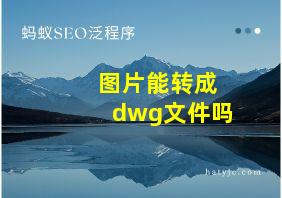 图片能转成dwg文件吗