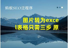 图片转为excel表格只需三步 原