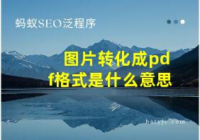 图片转化成pdf格式是什么意思