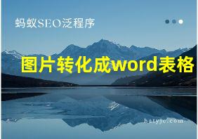 图片转化成word表格