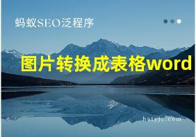 图片转换成表格word