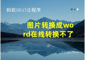 图片转换成word在线转换不了