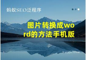 图片转换成word的方法手机版