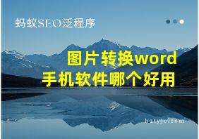 图片转换word手机软件哪个好用