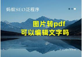 图片转pdf可以编辑文字吗