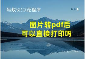 图片转pdf后可以直接打印吗