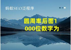 圆周率后面1000位数字为