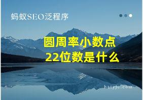 圆周率小数点22位数是什么