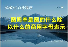 圆周率是圆的什么除以什么的商用字母表示