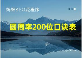 圆周率200位口诀表