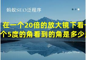 在一个20倍的放大镜下看一个5度的角看到的角是多少度