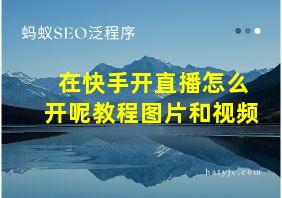 在快手开直播怎么开呢教程图片和视频