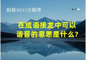 在成语接龙中可以谐音的意思是什么?