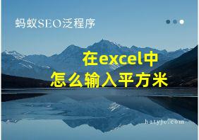 在excel中怎么输入平方米