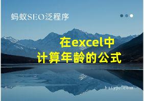 在excel中计算年龄的公式