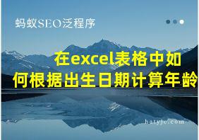 在excel表格中如何根据出生日期计算年龄