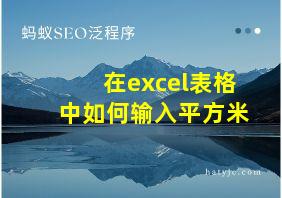 在excel表格中如何输入平方米