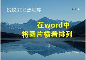 在word中将图片横着排列