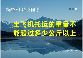 坐飞机托运的重量不能超过多少公斤以上