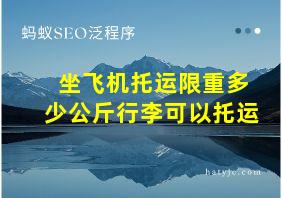 坐飞机托运限重多少公斤行李可以托运