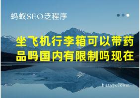 坐飞机行李箱可以带药品吗国内有限制吗现在